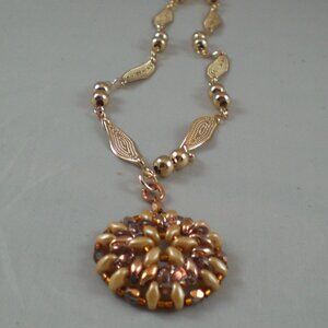 Rose Gold Flower Pendant Necklace